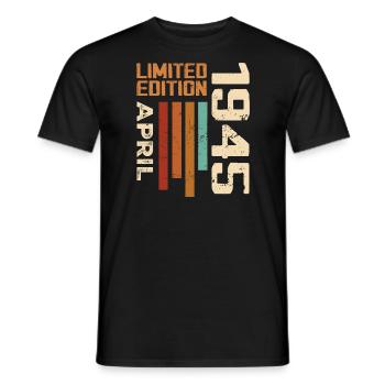 Geboren im April 1945 Geburtstagsgeschenk 1945 Retro - Männer T-Shirt - Schwarz - Vorne - AI Model Male 178 light (178cm)
