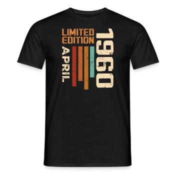Geboren im April 1960, Geburtstagsgeschenk 1960 Retro - Männer T-Shirt - Schwarz - Vorne - AI Model Male 178 light (178cm)