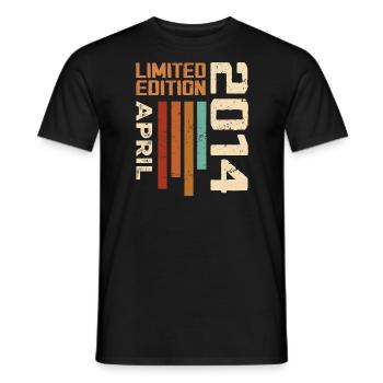 Né En Avril 2014 Cadeau D'anniversaire 2014 Retro - T-shirt homme - noir - Devant - AI Model Male 178 light (178cm)