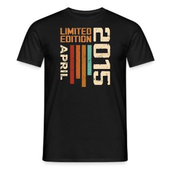 Né En Avril 2015 Cadeau D'anniversaire 2015 Retro - T-shirt homme - noir - Devant - AI Model Male 178 light (178cm)