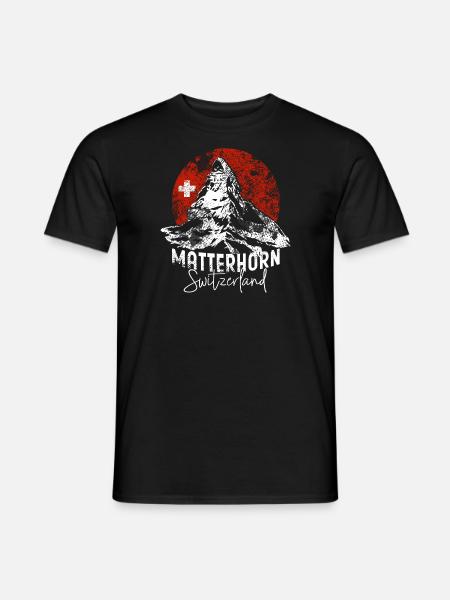 Matterhorn Zermatt Wallis Wandern Schweiz Souvenir - Männer T-Shirt - Schwarz
