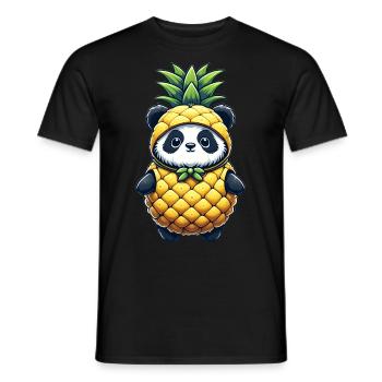Panda en costume d’ananas - T-shirt homme - noir - Devant - AI Model Male 178 light (178cm)