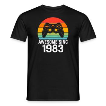 1983 Birthday Gift For All Gamers 1983 - Men's T-Shirt - black - Front - AI Model Male 178 light (178cm)