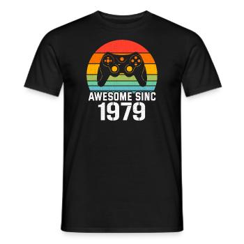 Cadeau Anniversaire 1979 Pour Tous les Gamers 1979 - T-shirt homme - noir - Devant - AI Model Male 178 light (178cm)