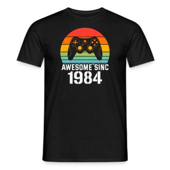 1984 Birthday Gift For All Gamers 1984 - Men's T-Shirt - black - Front - AI Model Male 178 light (178cm)