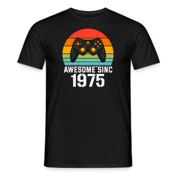 1975 Birthday Gift For All Gamers 1975 - Men's T-Shirt - black - Front - AI Model Male 178 light (178cm)