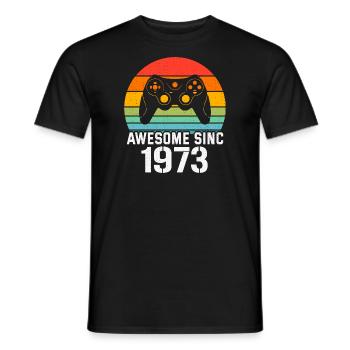1973 Geburtstagsgeschenk für alle Gamer 1973 - Männer T-Shirt - Schwarz - Vorne - AI Model Male 178 light (178cm)