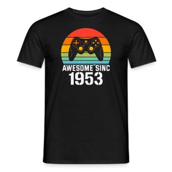 1953 Birthday Gift For All Gamers 1953 - Men's T-Shirt - black - Front - AI Model Male 178 light (178cm)