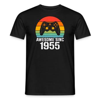 1955 Birthday Gift For All Gamers 1955 - Men's T-Shirt - black - Front - AI Model Male 178 light (178cm)