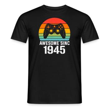 1945 Birthday Gift For All Gamers 1945 - Men's T-Shirt - black - Front - AI Model Male 178 light (178cm)