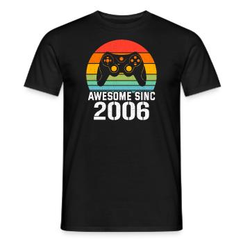 2006 Geburtstagsgeschenk für alle Gamer 2006 - Männer T-Shirt - Schwarz - Vorne - AI Model Male 178 light (178cm)