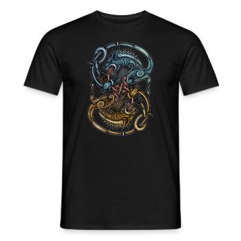 Wikinger Wölfe - Männer T-Shirt - Schwarz - Vorne - AI Model Male 178 light (178cm)