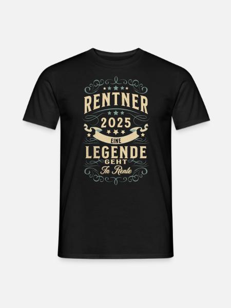 Rentner 2025 - Männer T-Shirt - Schwarz
