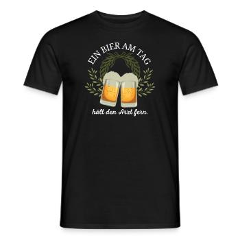 Bier Spruch Bier ist immer die Antwort - Männer T-Shirt - Schwarz - Vorne - AI Model Male 178 light (178cm)