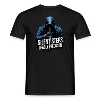 Silent Steps, Deadly Precision - Men's T-Shirt - black - Front - AI Model Male 178 light (178cm)