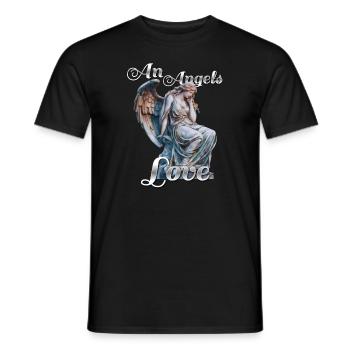 An Angels Love - Men's T-Shirt - black - Front - AI Model Male 178 light (178cm)