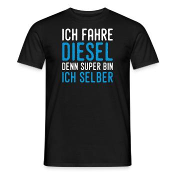 I drive diesel because I'm super myself - Men's T-Shirt - black - Front - AI Model Male 178 light (178cm)