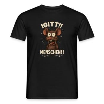 Yuck, I hate people, disgust - Men's T-Shirt - black - Front - AI Model Male 178 light (178cm)