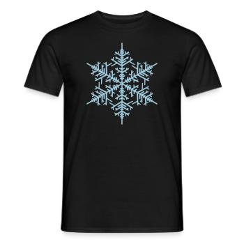 Ice crystal snowflake winter christmas - Men's T-Shirt - black - Front - AI Model Male 178 light (178cm)