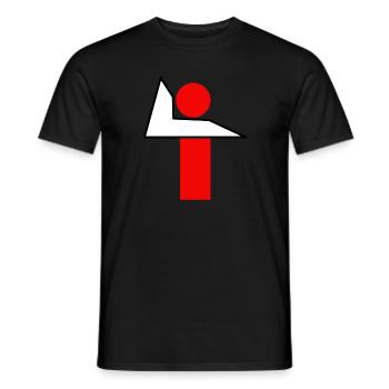 Design abstrait, forme, lignes, géométrie, lettre - T-shirt homme - noir - Devant - AI Model Male 178 light (178cm)