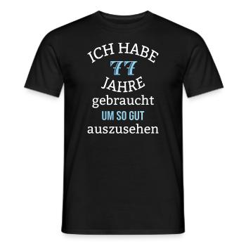 77 Jahre Geburtstag Mann Geschenk Männer lustig - Männer T-Shirt - Schwarz - Vorne - AI Model Male 178 light (178cm)