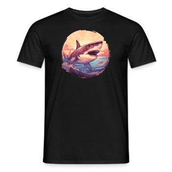 Weißer Hai - Männer T-Shirt - Schwarz - Vorne - AI Model Male 178 light (178cm)