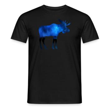 Moose at night - Men's T-Shirt - black - Front - AI Model Male 178 light (178cm)