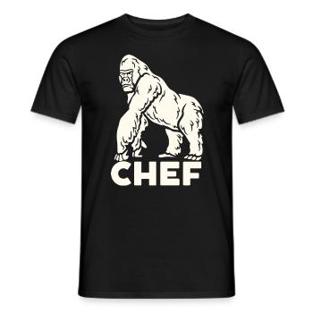 Gorille le Chef - T-shirt homme - noir - Devant - AI Model Male 178 light (178cm)