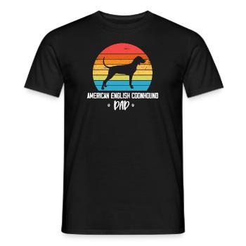 American English Coonhound - Men's T-Shirt - black - Front - AI Model Male 178 light (178cm)