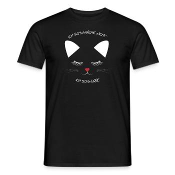 Ich schnarche nicht ich schnurre Katzengesicht - Männer T-Shirt - Schwarz - Vorne - AI Model Male 178 light (178cm)