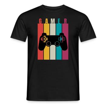 Chemise de joueur, chemise de jeu, T-Shirt Gamepad, cadeau - T-shirt homme - noir - Devant - AI Model Male 178 light (178cm)