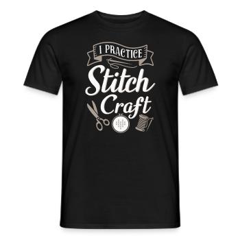Ich übe Kreuzstich Sticken - Männer T-Shirt - Schwarz - Vorne - AI Model Male 178 light (178cm)