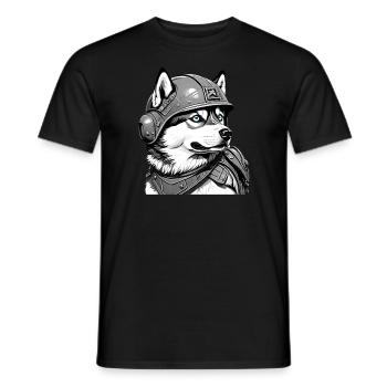 Siberian Husky - Men's T-Shirt - black - Front - AI Model Male 178 light (178cm)