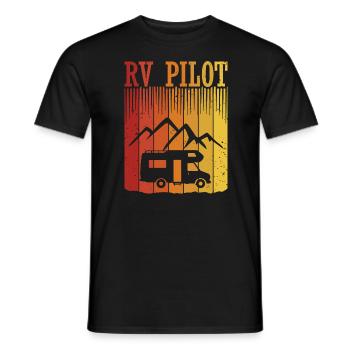 RV Pilot Camping Motorhome Travel Vacation - Men's T-Shirt - black - Front - AI Model Male 178 light (178cm)