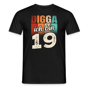 Digga Ich Bin 19 Jahre 19. Geburtstag - Männer T-Shirt - Schwarz - Vorne - AI Model Male 178 light (178cm)