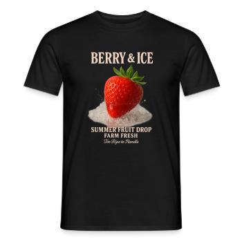 Erdbeere & Eis - Männer T-Shirt - Schwarz - Vorne - AI Model Male 178 light (178cm)