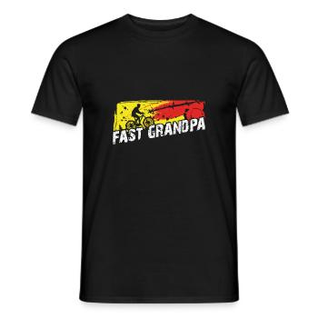 Fast grandpa on the bike - Men's T-Shirt - black - Front - AI Model Male 178 light (178cm)