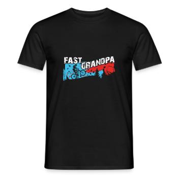 Fast grandpa on the bike - Men's T-Shirt - black - Front - AI Model Male 178 light (178cm)