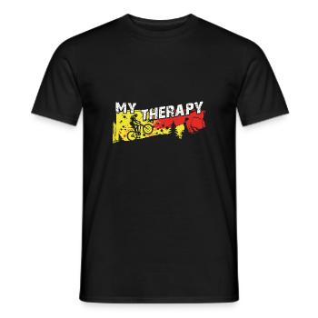Bicycle biking is my therapy - Men's T-Shirt - black - Front - AI Model Male 178 light (178cm)