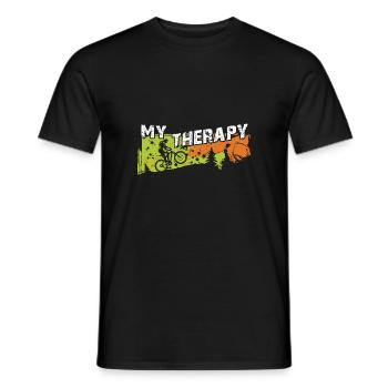 Bicycle biking is my therapy - Men's T-Shirt - black - Front - AI Model Male 178 light (178cm)