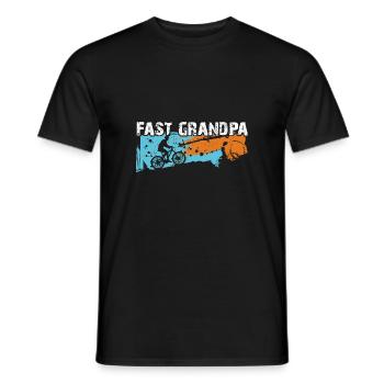 Fast grandpa on the bike - Men's T-Shirt - black - Front - AI Model Male 178 light (178cm)