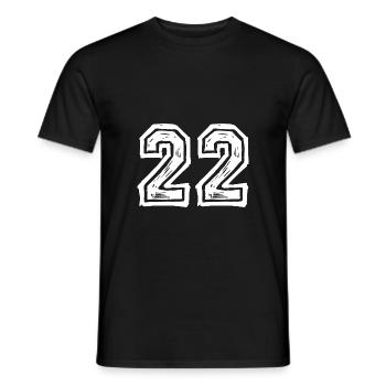 22 nombre de maillots - T-shirt homme - noir - Devant - AI Model Male 178 light (178cm)