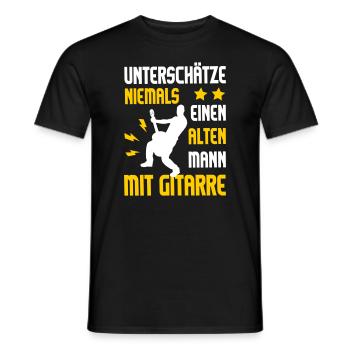 Gitarre Rocker rockig Rockmusik Rockopa Papa Opa - Männer T-Shirt - Schwarz - Vorne - AI Model Male 178 light (178cm)