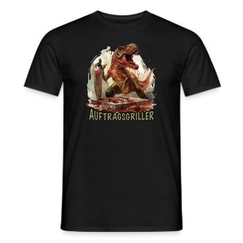 BBQ Contract Griller Slaughterhouse T Rex - Men's T-Shirt - black - Front - AI Model Male 178 light (178cm)