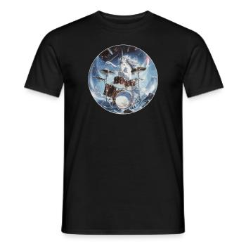Batteur Batteur Licorne Licorne Musicien Orchestre - T-shirt homme - noir - Devant - AI Model Male 178 light (178cm)