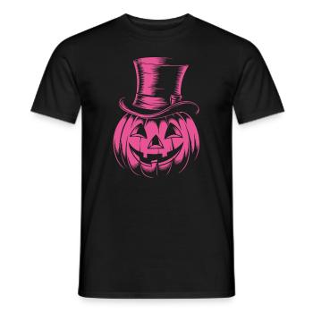 Halloweenkürbis mit Zylinder Strichzeichnung - Männer T-Shirt - Schwarz - Vorne - AI Model Male 178 light (178cm)