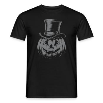 Halloweenkürbis mit Zylinder Strichzeichnung - Männer T-Shirt - Schwarz - Vorne - AI Model Male 178 light (178cm)