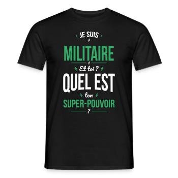 Je suis militaire - Super-pouvoir - T-shirt homme - noir - Devant - AI Model Male 178 light (178cm)