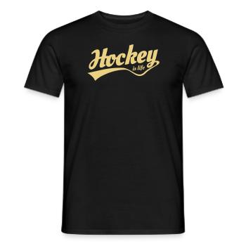 hockey is life 5 - T-shirt homme - noir - Devant - AI Model Male 178 light (178cm)