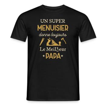 Super Papa Menuisier Cadeau Fete Des Peres - T-shirt homme - noir - Devant - AI Model Male 178 light (178cm)